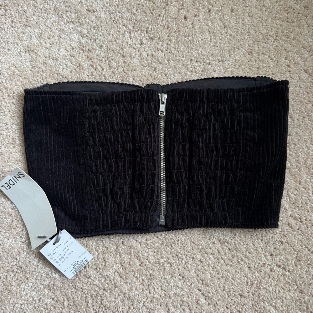Snidel Black Ribbed Crop Top - Picture 2 of 3